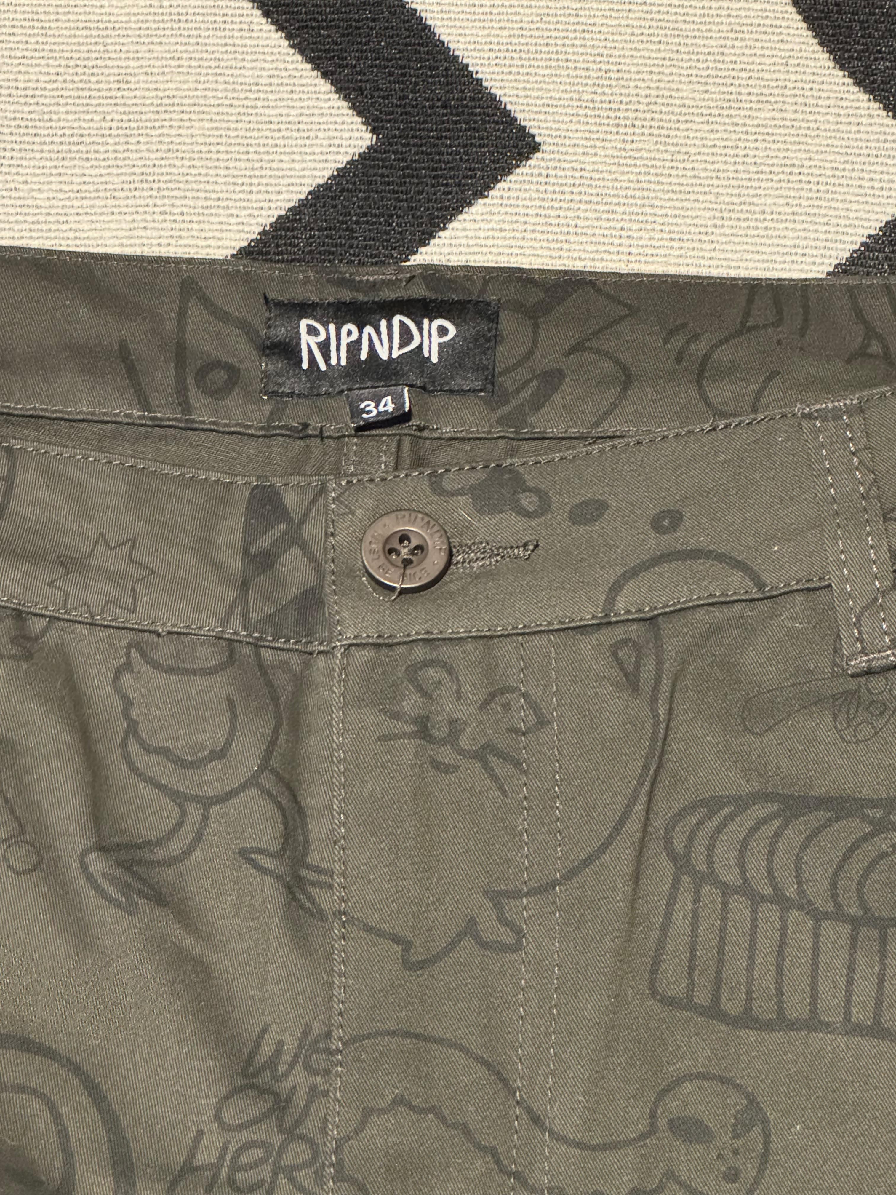 verso de Calça RipNDip doodle verde-oliva (34)